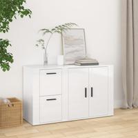 Dressoir 100x33x59,5 cm bewerkt hout hoogglans wit