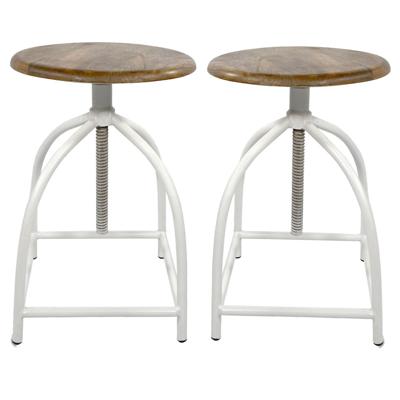 Joseph - drehhocker set - hout en metaal - 34x75x34 cm