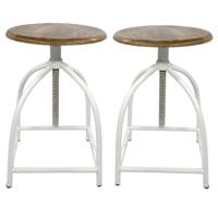 Joseph - drehhocker set - hout en metaal - 34x75x34 cm