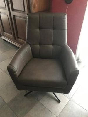 Leren draaifauteuil volledig gestoffeerd - met hoge rug en stervoet - bruin leer - Echt leer, Modern, ontdek de vele Leersoorten en Kleuren bij ShopX