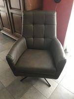 Leren draaifauteuil volledig gestoffeerd - met hoge rug en stervoet - bruin leer - Echt leer, Modern, ontdek de vele Leersoorten en Kleuren bij ShopX