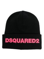 DSQUARED2 bonnet en laine à logo appliqué - Noir - thumbnail