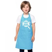 Chef kok keukenschort blauw kinderen - thumbnail