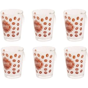 Koffieglas Tiffany 36 cl Hardglas Transparant Bruin 6 stuk(s)