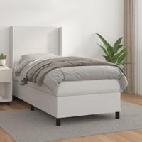 Boxspring met matras kunstleer wit 100x200 cm