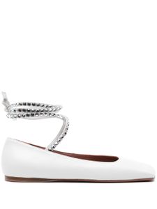 Amina Muaddi ballerines Anne à lacets - Blanc