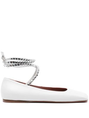 Amina Muaddi ballerines Anne à lacets - Blanc