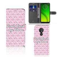 Motorola Moto G7 Power Portemonnee Hoesje Flowers Pink DTMP