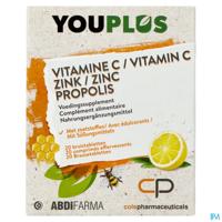 Youplus Vitamine C, Zink, Propolis 2x10 Bruistabletten Youplus Vitamine C, Zink, Propolis 2x10 Bruistabletten