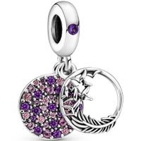 Pandora 799561C01 Hangbedel Pave Feather zilver-zirconia-kristal roze-paars(Retired)