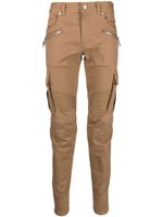 Balmain pantalon zippé à coupe skinny - Marron