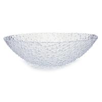 Grote fruitschaal - rond - 31 cm - bewerkt glas - schaal voor fruit