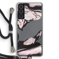 Roze stroom: Samsung Galaxy S21 FE Transparant Hoesje met koord
