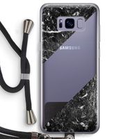 Zwart marmer: Samsung Galaxy S8 Transparant Hoesje met koord