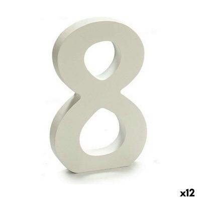 Cijfer Pincello 8 Wit 1,8 x 21 x 17 cm (12 Stuks)