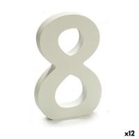 Cijfer Pincello 8 Wit 1,8 x 21 x 17 cm (12 Stuks)
