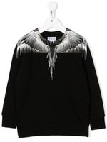 Marcelo Burlon County Of Milan Kids sweat en coton à imprimé Wings - Noir