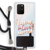 Pizza is the answer: Samsung Galaxy S10 Lite Transparant Hoesje met koord