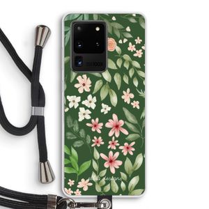 Botanical green sweet flower heaven: Samsung Galaxy S20 Ultra Transparant Hoesje met koord