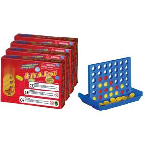 Reisspel - 8x stuks - 4 Op een rijtje - 10,3 x 14,3 x 3,3 cm - Denkspel speelgoed - kinderen en volw