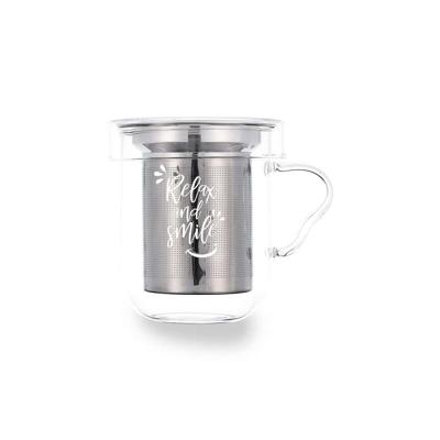 Kop met theefilter Quid Serenia Transparant 350 ml (3 Onderdelen)