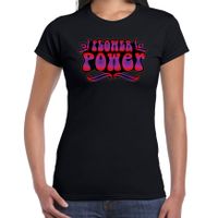 Hippie t-shirt voor dames - flower power - rood/paars - jaren 60 themafeest - thumbnail