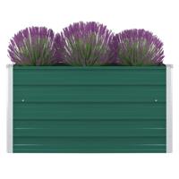 VidaXL Plantenbak verhoogd 100x100x45 cm gegalvaniseerd staal groen