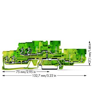 WAGO 870-137 Aardklem 2-etages 5 mm Spanveer Toewijzing: Terre Groen, Geel 40 stuk(s)
