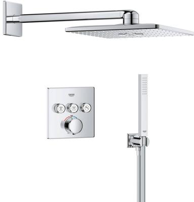 Grohe Precision SmartControl inbouw regendoucheset met 3 straalsoorten vierkant Ø31cm chroom