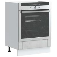 Ovenkast Lucca bewerkt hout betongrijs