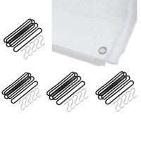 Benson - Afdekzeil - dekzeil - wit - 5 x 6 meter - met 20x spanrubbers - en S-haken Benson - Afdekzeil - dekzeil - wit - 5 x 6 meter - met 20x spanrubbers - en S-haken
