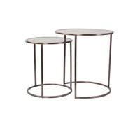 Light&living Bijzettafel S|2 Ø40x45+Ø50x52 cm DUARTE gls bruin+ant...