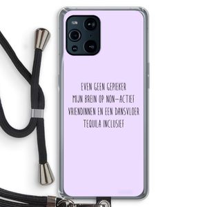 Tequila: Oppo Find X3 Transparant Hoesje met koord