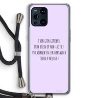 Tequila: Oppo Find X3 Transparant Hoesje met koord