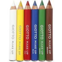 GIOTTO Schmink potloden, l: 9 cm, standaardkleuren, 6 stuk/ 1 doos GIOTTO Schmink potloden, l: 9 cm, standaardkleuren, 6 stuk/ 1 doos