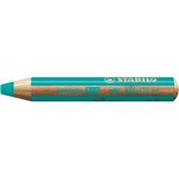 Kleurpotloden STABILO 880 woody 3 in 1 multitalent turquois | 5 stuks
