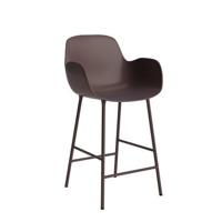 Normann Copenhagen Form Barkruk High 65 cm met Armleuning - Staal - Bruin