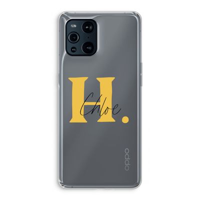 Amber Script: Oppo Find X3 Pro Transparant Hoesje