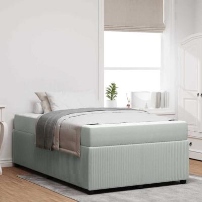 Bedframe met matras met matras Lichtgrijs 120 x 190 cm Fluweel