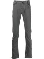 Jacob Cohën pantalon slim à détail de foulard - Gris