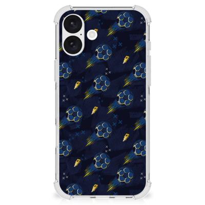 Doorzichtige Silicone Hoesje voor iPhone 16 Plus Voetbal