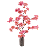 Zijde bloemen tak ca. 100cm lang roze bloesem - thumbnail