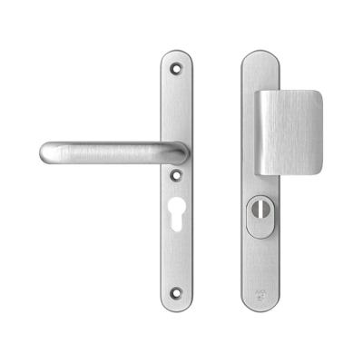 AXA AXA veiligheidsbeslag voordeur Oval Plus smalschild D-knop/U kruk PC55 met kerntrekbeveiliging SKG3 - aluminium