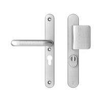 AXA AXA veiligheidsbeslag voordeur Oval Plus smalschild D-knop/U kruk PC55 met kerntrekbeveiliging SKG3 - aluminium