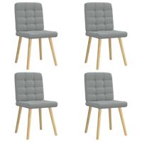 Eetkamerstoelen 4 st stof lichtgrijs