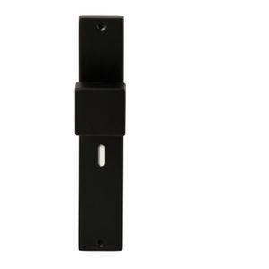 Hardbrass Knopkruk Quadro op rechthoekig langschild sleutelgat 56mm - zwart