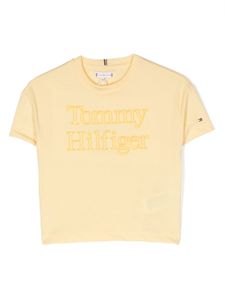 Tommy Hilfiger Junior t-shirt à logo brodé - Jaune