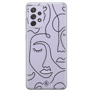 Samsung Galaxy A72 transparant hoesje - Abstract faces