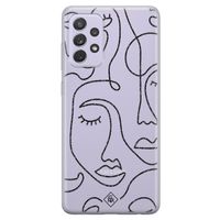 Samsung Galaxy A72 transparant hoesje - Abstract faces