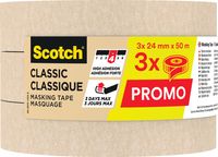 Scotch classic afplaktape, ft 24 mm x 50 m, pak van 3 stuks - thumbnail